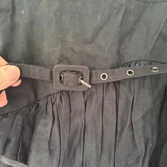 MAEVE dress size 8 black cotton classic simple midi belted - Picture 4 of 5